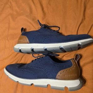 Cole Haan Men's Blue Mesh And Brown Leather Shoes